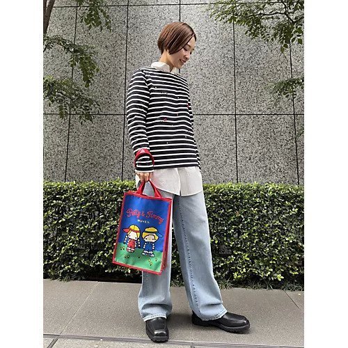 【ミュベール/MUVEIL】のサンリオキャラクターズコラボ ハローキティ ボーダーロングカットソー 人気、トレンドファッション・服の通販 founy(ファニー) 　ファッション　Fashion　レディースファッション　WOMEN　トップス・カットソー　Tops/Tshirt　カットソー　Cut and Sewn　カットソー　Cut And Sew　コンパクト　Compact　チューリップ　Tulip　モチーフ　Motif　other-2|ID: prp329100004461965 ipo3291000000031714654