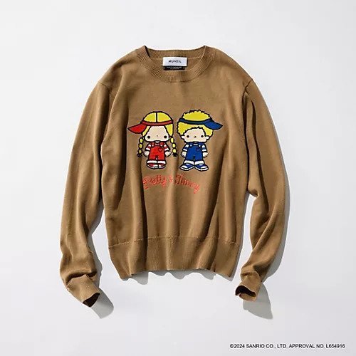 【ミュベール/MUVEIL】のサンリオキャラクターズコラボ パティ&ジミープルオーバー インテリア・キッズ・メンズ・レディースファッション・服の通販 founy(ファニー) 　ファッション　Fashion　レディースファッション　WOMEN　トップス・カットソー　Tops/Tshirt　プルオーバー　Pullover　カットソー　Cut And Sew　コンパクト　Compact　サロペット　Overalls　パッチ　Patch　ボトム　Bottom　リネン　Linen　beige|ID: prp329100004461966 ipo3291000000031227864
