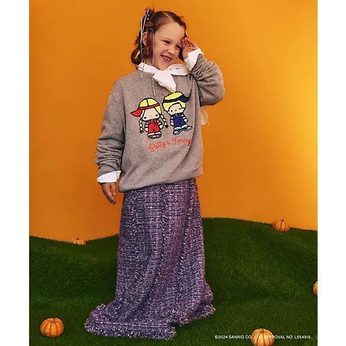 【ミュベール/MUVEIL】のサンリオキャラクターズコラボ パティ&ジミープルオーバー 人気、トレンドファッション・服の通販 founy(ファニー) 　ファッション　Fashion　レディースファッション　WOMEN　トップス・カットソー　Tops/Tshirt　プルオーバー　Pullover　カットソー　Cut And Sew　コンパクト　Compact　サロペット　Overalls　パッチ　Patch　ボトム　Bottom　リネン　Linen　other-3|ID: prp329100004461966 ipo3291000000031243237