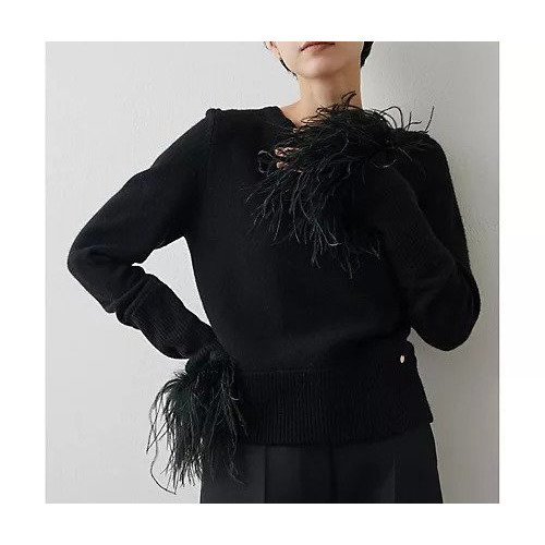 【ウィムガゼット/Whim Gazette】の【15th Anniversary】フェザーニットプルオーバー 人気、トレンドファッション・服の通販 founy(ファニー) 　ファッション　Fashion　レディースファッション　Fashion for Women　トップス・カットソー　Cut & Sew Tops　ニット　Knit Tops & Sweaters　カジュアルプルオーバー・ニットトップス　Pullovers & Knit Tops / Casual Pullovers　エレガント 上品　Elegant　コンパクト　Compact, Small Size　シンプル　Simple, Minimal　デニム　Denim, Jeans Material　バランス　Balance, Style Balance　フィット　Fit, Slim Fit　フェザー　Feather, Feather Detail　ボトム　Bottoms, Lower Wear　羽織　Haori, Light Jacket　リアル　Real, Realistic　おすすめ　Recommended / Our Picks　2024年　2024　2024-2025秋冬・A/W　Autumn/Winter 2024–25 AW24–25　 other-1|ID: prp329100004461974 ipo3291000000031227893