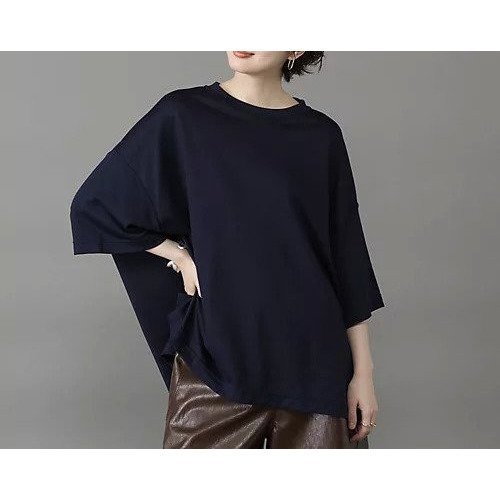 【コグ ザビッグスモーク/COGTHEBIGSMOKE】のDELTA T-SHIRT インテリア・キッズ・メンズ・レディースファッション・服の通販 founy(ファニー) ファッション Fashion レディースファッション Fashion for Women トップス・カットソー Cut & Sew Tops シャツ・ブラウス・オフィスカジュアル Elegant Blouses & Button-Ups ロングTシャツ・Tシャツ Longline T-Shirts & Tees なめらか Smooth, Silky Texture シンプル Simple, Minimal スタイリッシュ Stylish, Fashionable スリット Slit, Slit Detail パターン Pattern, Design Print エレガント 上品 Elegant 人気 Popular, Best Seller NAVY|ID: prp329100004461979 ipo3291000000034686019