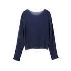 【ミズイロ インド/mizuiro ind】のプリーツクルーネックプルオーバー ネイビー|ID: prp329100004461993 ipo3291000000031228019
