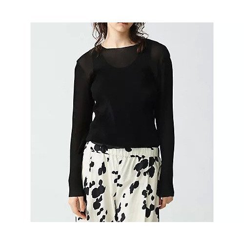 【ミズイロ インド/mizuiro ind】のプリーツクルーネックプルオーバー 人気、トレンドファッション・服の通販 founy(ファニー) 　ファッション　Fashion　レディースファッション　WOMEN　トップス・カットソー　Tops/Tshirt　プルオーバー　Pullover　オケージョン　Occasion　シアー　Sheer　シフォン　Chiffon　プリーツ　Pleats　エレガント 上品　Elegant　other-2|ID: prp329100004461993 ipo3291000000031243301