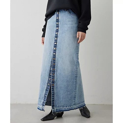 【ウィムガゼット/Whim Gazette】のボタンデニムスカート インテリア・キッズ・メンズ・レディースファッション・服の通販 founy(ファニー) https://founy.com/ ファッション Fashion レディースファッション WOMEN スカート Skirt デニムスカート Denim Skirts カットソー Cut And Sew ケミカル Chemical シューズ Shoes シンプル Simple ストレッチ Stretch スリット Slit デニム Denim フロント Front ポケット Pocket リメイク Remake |ID: prp329100004462026 ipo3291000000031228195