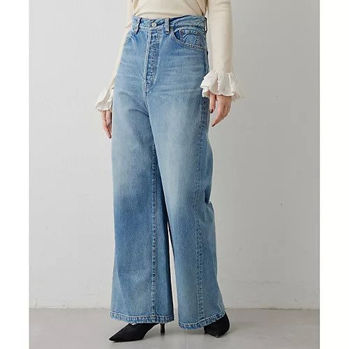 【ウィムガゼット/Whim Gazette】のワイドフレアデニムパンツ 人気、トレンドファッション・服の通販 founy(ファニー) 　ファッション　Fashion　レディースファッション　WOMEN　パンツ　Pants　デニムパンツ　Denim Pants　ヴィンテージ　Vintage　厚底　Platforms　デニム　Denim　トレンド　Trend　ルーズ　Loose　ワイド　Wide　エレガント 上品　Elegant　other-2|ID: prp329100004462029 ipo3291000000031243374