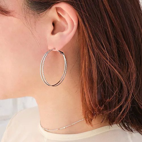 【フィービィー/phoebe】のダブルラインフープピアス シルバー インテリア・キッズ・メンズ・レディースファッション・服の通販 founy(ファニー) https://founy.com/ ファッション Fashion レディースファッション WOMEN シルバー Silver テクスチャー Texture フープ Hoop ベーシック Basic |ID: prp329100004462047 ipo3291000000031228289