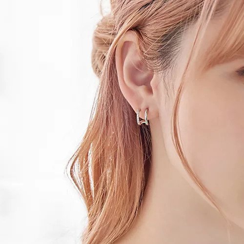 【フィービィー/phoebe】のダブルラインビジューピアス シルバー インテリア・キッズ・メンズ・レディースファッション・服の通販 founy(ファニー) https://founy.com/ ファッション Fashion レディースファッション WOMEN シルバー Silver フープ Hoop プレーン Plane メタル Metal |ID: prp329100004462092 ipo3291000000031228490