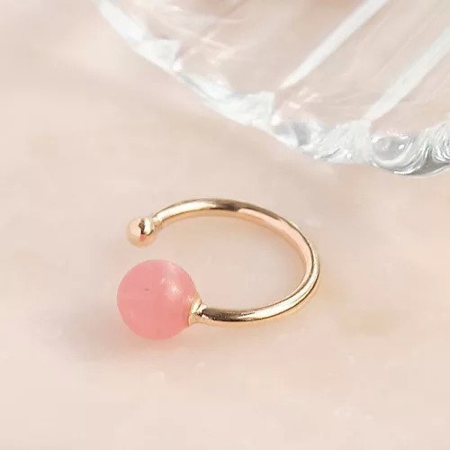 【フィービィー/phoebe】の【K14GF】ラウンドナチュラルストーンイヤーカフ インカローズ 人気、トレンドファッション・服の通販 founy(ファニー) 　ファッション　Fashion　レディースファッション　Ladies' Fashion Online　イヤーカフ　Ear Cuff　コーティング　Coating　ストーン　Stone　ローズ　Rose　エレガント 上品　Elegant　other-3|ID: prp329100004462117 ipo3291000000031243629