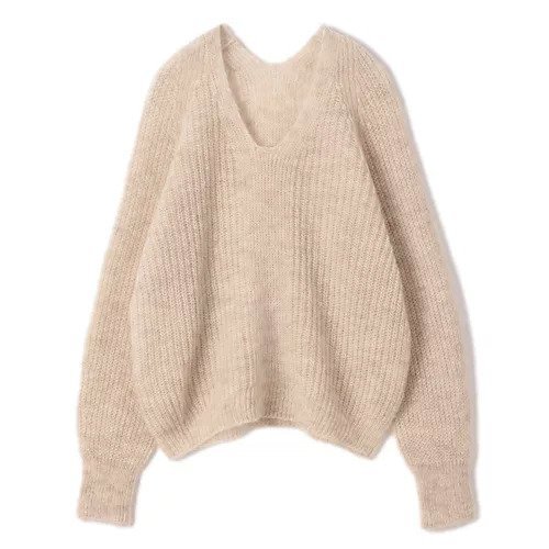 【プレインピープル/PLAIN PEOPLE】のDIANモヘアVネックプルオーバー インテリア・キッズ・メンズ・レディースファッション・服の通販 founy(ファニー) 　ファッション　Fashion　レディースファッション　WOMEN　トップス・カットソー　Tops/Tshirt　プルオーバー　Pullover　Vネック　V-Neck　センター　Center　モヘア　Mohair　軽量　Lightweight　ライトベージュ|ID: prp329100004462131 ipo3291000000031228687