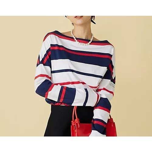 【マディソンブルー/MADISONBLUE】のMARINE BORDER BOAT NECK L/S TEE インテリア・キッズ・メンズ・レディースファッション・服の通販 founy(ファニー) https://founy.com/ ファッション Fashion レディースファッション WOMEN エレガント 上品 Elegant オレンジ Orange カットソー Cut And Sew シンプル Simple デニム Denim バスク Basque バランス Balance フランス France ボーダー Border 定番 Standard 洗える Washable |ID: prp329100004462144 ipo3291000000031228766