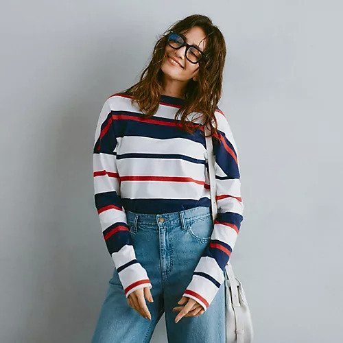 【マディソンブルー/MADISONBLUE】のMARINE BORDER BOAT NECK L/S TEE 人気、トレンドファッション・服の通販 founy(ファニー) 　ファッション　Fashion　レディースファッション　WOMEN　エレガント 上品　Elegant　オレンジ　Orange　カットソー　Cut And Sew　シンプル　Simple　デニム　Denim　バスク　Basque　バランス　Balance　フランス　France　ボーダー　Border　定番　Standard　洗える　Washable　other-2|ID: prp329100004462144 ipo3291000000031243703