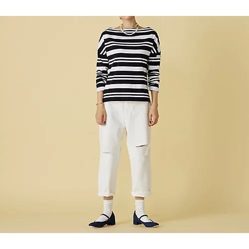 【マディソンブルー/MADISONBLUE】のMARINE BORDER BOAT NECK L/S TEE 人気、トレンドファッション・服の通販 founy(ファニー) ファッション Fashion レディースファッション Fashion for Women エレガント 上品 Elegant オレンジ Orange カットソー Cut and Sewn Top シンプル Simple, Minimal デニム Denim, Jeans Material バスク Basque, Basque Style バランス Balance, Style Balance フランス France, French ボーダー Border, Stripe 定番 Standard, Basic Item 洗える Machine Washable other-2|ID: prp329100004462144 ipo3291000000032703973