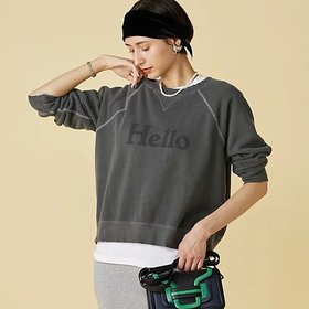【マディソンブルー/MADISONBLUE】のVINTAGE HELLO SWEAT L/S URAKE DYED 人気、トレンドファッション・服の通販 founy(ファニー) ファッション Fashion レディースファッション Fashion for Women トップス・カットソー Cut & Sew Tops レディースパーカー・カジュアルフーディー Casual Hoodies & Sweatshirts スウェット・クルーネックトップス Sweatshirts & Crewnecks / Relaxed Fit Sweat Tops コンパクト Compact, Small Size スウェット / スエット Sweatshirt, Sweatwear ダメージ Distressed, Destroyed デニム Denim, Jeans Material ヴィンテージ Vintage Style 洗える Machine Washable |ID:prp329100004462151