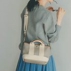 【トプカピ/TOPKAPI】のスコッチグレイン ネオレザー ミニ トート バッグ ショルダー付き S ライトグレー|ID: prp329100004462210 ipo3291000000031229090