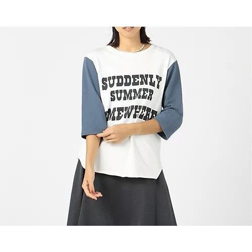 【マディソンブルー/MADISONBLUE】のBI-COLOR LONG SLEEVE TEE インテリア・キッズ・メンズ・レディースファッション・服の通販 founy(ファニー) https://founy.com/ ファッション Fashion レディースファッション WOMEN トップス・カットソー Tops/Tshirt カットソー Cut And Sew デニム Denim プリント Print 人気 Popularity 洗える Washable |ID: prp329100004462280 ipo3291000000031229401