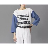 【マディソンブルー/MADISONBLUE】のBI-COLOR LONG SLEEVE TEE 人気、トレンドファッション・服の通販 founy(ファニー) ファッション Fashion レディースファッション Ladies' Fashion Online トップス・カットソー Tops/Tshirt カットソー Cut And Sew デニム Denim プリント Print 人気 Popularity 洗える Washable |ID:prp329100004462280