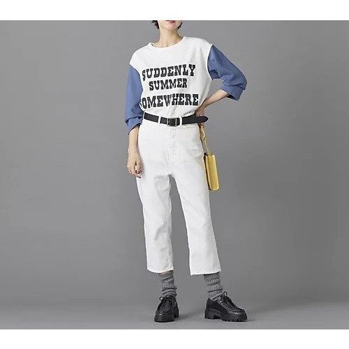 【マディソンブルー/MADISONBLUE】のBI-COLOR LONG SLEEVE TEE 人気、トレンドファッション・服の通販 founy(ファニー) 　ファッション　Fashion　レディースファッション　Ladies' Fashion Online　トップス・カットソー　Tops/Tshirt　カットソー　Cut And Sew　デニム　Denim　プリント　Print　人気　Popularity　洗える　Washable　other-2|ID: prp329100004462280 ipo3291000000032586848