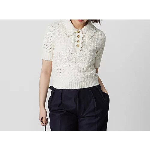 【マディソンブルー/MADISONBLUE】のCROCHET POLO KNIT インテリア・キッズ・メンズ・レディースファッション・服の通販 founy(ファニー) https://founy.com/ ファッション Fashion レディースファッション WOMEN トップス・カットソー Tops/Tshirt ニット Knit Tops かぎ針 Crochet イタリア Italy ベビー Baby |ID: prp329100004462290 ipo3291000000031229425