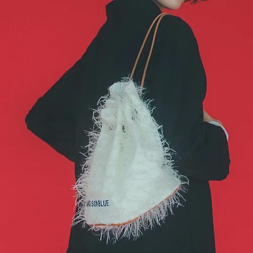 【マディソンブルー/MADISONBLUE】のDRAWSTRING BAG EYELASH 人気、トレンドファッション・服の通販 founy(ファニー) 　ファッション　Fashion　レディースファッション　WOMEN　シャイニー　Shiny　フェザー　Feather　フランス　France　フリンジ　Fringe　巾着　Purse　other-3|ID: prp329100004462312 ipo3291000000031244156