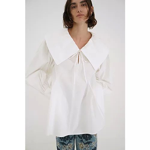 【クラネ/CLANE】のBIG COLLAR DRAWSTRING BLOUSE 人気、トレンドファッション・服の通販 founy(ファニー) 　ファッション　Fashion　レディースファッション　Fashion for Women　2025年　2025　2025春夏・S/S　Spring/Summer 2025 SS25　ギャザー　Gathered, Ruffled　シェイプ　Shape, Slim Fit　フレア　Flare, Flared　ロング　Long, Long-Length　other-2|ID: prp329100004462325 ipo3291000000035576150