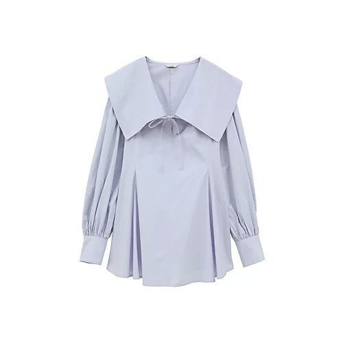 【クラネ/CLANE】のBIG COLLAR DRAWSTRING BLOUSE インテリア・キッズ・メンズ・レディースファッション・服の通販 founy(ファニー) https://founy.com/ ファッション Fashion レディースファッション Fashion for Women 2025年 2025 2025春夏・S/S Spring/Summer 2025 SS25 ギャザー Gathered, Ruffled シェイプ Shape, Slim Fit フレア Flare, Flared ロング Long, Long-Length |ID: prp329100004462325 ipo3291000000035905170