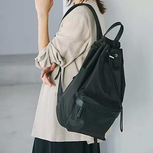【トプカピ/TOPKAPI】の【TREASURE TOPKAPI】ナイロン ドロスト シンプル リュック インテリア・キッズ・メンズ・レディースファッション・服の通販 founy(ファニー) 　ファッション　Fashion　レディースファッション　WOMEN　コンビ　Combination　シンプル　Simple　スタイリッシュ　Stylish　ポケット　Pocket　メッシュ　Mesh　リュック　Ruck Sack　巾着　Purse　軽量　Lightweight　ブラック|ID: prp329100004462334 ipo3291000000031229535