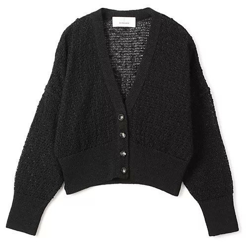 【アキラナカ/AKIRANAKA】のCandela cropped knit cardigan インテリア・キッズ・メンズ・レディースファッション・服の通販 founy(ファニー) 　ファッション　Fashion　レディースファッション　Fashion for Women　トップス・カットソー　Cut & Sew Tops　ニット　Knit Tops & Sweaters　カーディガン・羽織り　Layered Style Cardigans　2025年　2025　2025春夏・S/S　Spring/Summer 2025 SS25　カーディガン　Cardigan, Knitwear　クロップド　Cropped, Short Length　テクスチャー　Texture, Textured Fabric　BLACK|ID: prp329100004462346 ipo3291000000032524812