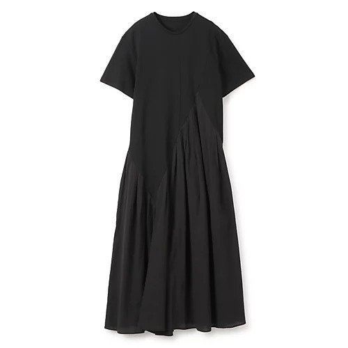 【アキラナカ/AKIRANAKA】のCasilda combi tex jersey dress インテリア・キッズ・メンズ・レディースファッション・服の通販 founy(ファニー) 　ファッション　Fashion　レディースファッション　WOMEN　ワンピース　Dress　ドレス　Party Dresses　2025年　2025　2025春夏・S/S　Ss,Spring/Summer,2025　ジャージー　Jersey　ドレス　Dress　フレア　Flare　BLACK|ID: prp329100004462349 ipo3291000000031715683