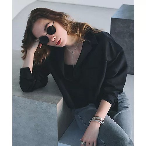 【カオス/Chaos】のホワイトパールシャツ インテリア・キッズ・メンズ・レディースファッション・服の通販 founy(ファニー) 　ファッション　Fashion　レディースファッション　WOMEN　トップス・カットソー　Tops/Tshirt　シャツ/ブラウス　Shirts/Blouses　オーガンジー　Organdy　ショート　Short　シルク　Silk　ジャケット　Jacket　タートル　Turtle　パール　Pearl　フランス　France　フロント　Front　ミックス　Mix　ブラック|ID: prp329100004462392 ipo3291000000031229682