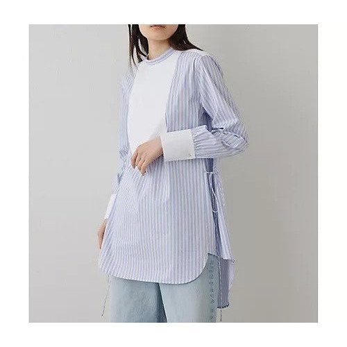 【ウィムガゼット/Whim Gazette】のスタンドカラーシャツ インテリア・キッズ・メンズ・レディースファッション・服の通販 founy(ファニー) https://founy.com/ ファッション Fashion レディースファッション Fashion for Women トップス・カットソー Cut & Sew Tops シャツ・ブラウス・オフィスカジュアル Elegant Blouses & Button-Ups クラシカル Classical, Vintage-Inspired スタンド Stand Collar, Upright Stand ストライプ Stripe, Striped Pattern スマート Smart, Elegant スリット Slit, Slit Detail フロント Front, Front Design ボトム Bottoms, Lower Wear 2025年 2025 2025春夏・S/S Spring/Summer 2025 SS25 |ID: prp329100004462463 ipo3291000000031229882