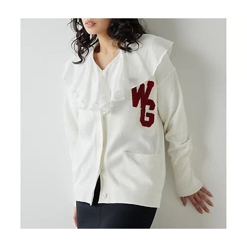 【ウィムガゼット/Whim Gazette】のワッペンニットカーディガン インテリア・キッズ・メンズ・レディースファッション・服の通販 founy(ファニー) 　ファッション　Fashion　レディースファッション　Fashion for Women　トップス・カットソー　Cut & Sew Tops　ニット　Knit Tops & Sweaters　カーディガン・羽織り　Layered Style Cardigans　2025年　2025　2025春夏・S/S　Spring/Summer 2025 SS25　カーディガン　Cardigan, Knitwear　スラックス　Slacks, Dress Pants　デニム　Denim, Jeans Material　ワイド　Wide, Wide Fit　エレガント 上品　Elegant　オフホワイト|ID: prp329100004462465 ipo3291000000031229894