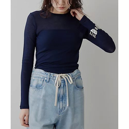 【ウィムガゼット/Whim Gazette】のシアーストレッチプルオーバー インテリア・キッズ・メンズ・レディースファッション・服の通販 founy(ファニー) 　ファッション　Fashion　レディースファッション　Fashion for Women　トップス・カットソー　Cut & Sew Tops　カジュアルプルオーバー・ニットトップス　Pullovers & Knit Tops / Casual Pullovers　2025年　2025　2025春夏・S/S　Spring/Summer 2025 SS25　インナー　Innerwear　コンパクト　Compact, Small Size　シアー　Sheer, See-Through　シンプル　Simple, Minimal　ジャケット　Jacket, Outerwear　スウェット / スエット　Sweatshirt, Sweatwear　スタンダード　Standard, Basic　ビスチェ　Bustier, Corset Top　フィット　Fit, Slim Fit　ベスト　Vest, Waistcoat　ロング　Long, Long-Length　エレガント 上品　Elegant　ネイビー|ID: prp329100004462486 ipo3291000000031229965