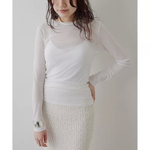 【ウィムガゼット/Whim Gazette】のシアーストレッチプルオーバー 人気、トレンドファッション・服の通販 founy(ファニー) 　ファッション　Fashion　レディースファッション　Fashion for Women　トップス・カットソー　Cut & Sew Tops　カジュアルプルオーバー・ニットトップス　Pullovers & Knit Tops / Casual Pullovers　2025年　2025　2025春夏・S/S　Spring/Summer 2025 SS25　インナー　Innerwear　コンパクト　Compact, Small Size　シアー　Sheer, See-Through　シンプル　Simple, Minimal　ジャケット　Jacket, Outerwear　スウェット / スエット　Sweatshirt, Sweatwear　スタンダード　Standard, Basic　ビスチェ　Bustier, Corset Top　フィット　Fit, Slim Fit　ベスト　Vest, Waistcoat　ロング　Long, Long-Length　エレガント 上品　Elegant　other-2|ID: prp329100004462486 ipo3291000000031244698