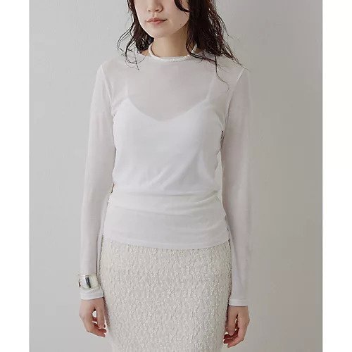 【ウィムガゼット/Whim Gazette】のシアーストレッチプルオーバー 人気、トレンドファッション・服の通販 founy(ファニー) 　ファッション　Fashion　レディースファッション　Fashion for Women　トップス・カットソー　Cut & Sew Tops　カジュアルプルオーバー・ニットトップス　Pullovers & Knit Tops / Casual Pullovers　2025年　2025　2025春夏・S/S　Spring/Summer 2025 SS25　インナー　Innerwear　コンパクト　Compact, Small Size　シアー　Sheer, See-Through　シンプル　Simple, Minimal　ジャケット　Jacket, Outerwear　スウェット / スエット　Sweatshirt, Sweatwear　スタンダード　Standard, Basic　ビスチェ　Bustier, Corset Top　フィット　Fit, Slim Fit　ベスト　Vest, Waistcoat　ロング　Long, Long-Length　エレガント 上品　Elegant　other-3|ID: prp329100004462486 ipo3291000000031244699