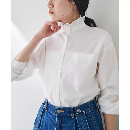 【ウィムガゼット/Whim Gazette】のネックギャザーシャツ 人気、トレンドファッション・服の通販 founy(ファニー) 　ファッション　Fashion　レディースファッション　Fashion for Women　トップス・カットソー　Cut & Sew Tops　シャツ・ブラウス・オフィスカジュアル　Elegant Blouses & Button-Ups　2025年　2025　2025春夏・S/S　Spring/Summer 2025 SS25　クラシカル　Classical, Vintage-Inspired　コンパクト　Compact, Small Size　シンプル　Simple, Minimal　スタンド　Stand Collar, Upright Stand　ストライプ　Stripe, Striped Pattern　フリル　Frill, Ruffle　ブロード　Broadcloth, Fine Cotton　ベーシック　Basic, Essential　ポケット　Pocket, Pocket Detail　ロンドン　London Style, British Inspired　エレガント 上品　Elegant　other-2|ID: prp329100004462502 ipo3291000000031244737