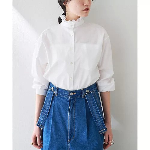 【ウィムガゼット/Whim Gazette】のネックギャザーシャツ 人気、トレンドファッション・服の通販 founy(ファニー) 　ファッション　Fashion　レディースファッション　Fashion for Women　トップス・カットソー　Cut & Sew Tops　シャツ・ブラウス・オフィスカジュアル　Elegant Blouses & Button-Ups　2025年　2025　2025春夏・S/S　Spring/Summer 2025 SS25　クラシカル　Classical, Vintage-Inspired　コンパクト　Compact, Small Size　シンプル　Simple, Minimal　スタンド　Stand Collar, Upright Stand　ストライプ　Stripe, Striped Pattern　フリル　Frill, Ruffle　ブロード　Broadcloth, Fine Cotton　ベーシック　Basic, Essential　ポケット　Pocket, Pocket Detail　ロンドン　London Style, British Inspired　エレガント 上品　Elegant　other-3|ID: prp329100004462502 ipo3291000000031244738