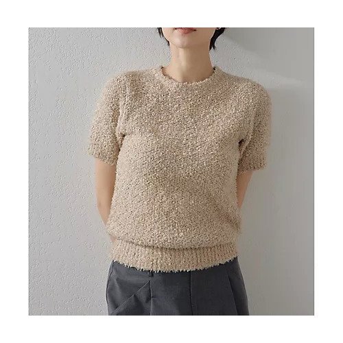 【ウィムガゼット/Whim Gazette】のハンソデTWEEDYニットプルオーバー 人気、トレンドファッション・服の通販 founy(ファニー) 　ファッション　Fashion　レディースファッション　Fashion for Women　トップス・カットソー　Cut & Sew Tops　ニット　Knit Tops & Sweaters　カジュアルプルオーバー・ニットトップス　Pullovers & Knit Tops / Casual Pullovers　2025年　2025　2025春夏・S/S　Spring/Summer 2025 SS25　コンパクト　Compact, Small Size　ストレッチ　Stretch, Stretchy Fabric　ツイード　Twill, Twill Weave　トレンド　Trend, Trending Now　半袖　Short Sleeve, Half Sleeve　other-2|ID: prp329100004462510 ipo3291000000031244756