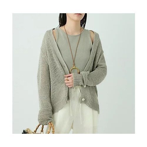 【カオス/Chaos】のピールコットンニットセット インテリア・キッズ・メンズ・レディースファッション・服の通販 founy(ファニー) 　ファッション　Fashion　レディースファッション　WOMEN　トップス・カットソー　Tops/Tshirt　ニット　Knit Tops　2025年　2025　2025春夏・S/S　Ss,Spring/Summer,2025　カーディガン　Cardigan　タンク　Tank　夏　Summer　ライトグレー|ID: prp329100004462512 ipo3291000000031424354
