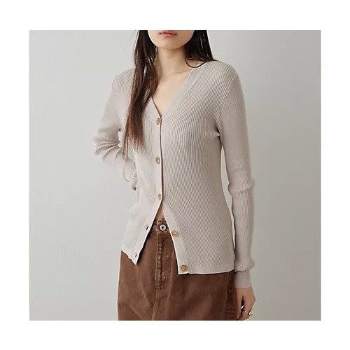 【ウィムガゼット/Whim Gazette】のコットンシルクVネックカーディガン インテリア・キッズ・メンズ・レディースファッション・服の通販 founy(ファニー) 　ファッション　Fashion　レディースファッション　Fashion for Women　トップス・カットソー　Cut & Sew Tops　カーディガン・羽織り　Layered Style Cardigans　Vネックトップス　V-Neck Tops / V-Cut Neckline Shirts　アンサンブル　Ensemble Set　エレガント 上品　Elegant　カーディガン　Cardigan, Knitwear　コンパクト　Compact, Small Size　シルク　Silk, 100% Silk　ストレッチ　Stretch, Stretchy Fabric　ベーシック　Basic, Essential　リブニット　Rib Knit, Ribbed Knit　おすすめ　Recommended / Our Picks　2025年　2025　2025春夏・S/S　Spring/Summer 2025 SS25　ベージュ|ID: prp329100004462513 ipo3291000000031230083