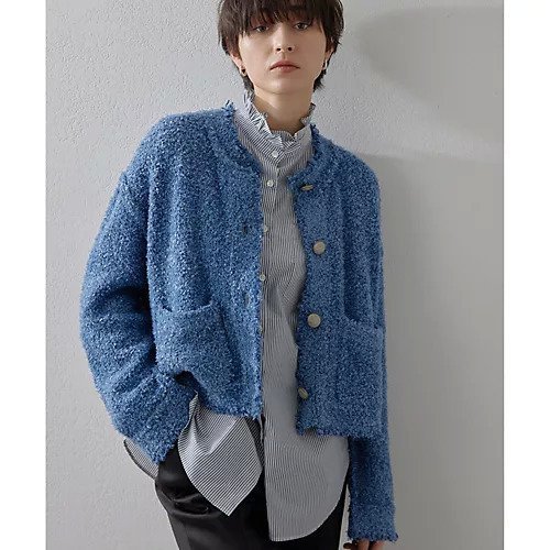 【ウィムガゼット/Whim Gazette】のニットTWEEDYジャケット インテリア・キッズ・メンズ・レディースファッション・服の通販 founy(ファニー) 　ファッション　Fashion　レディースファッション　Fashion for Women　アウター　Coat / Outerwear Collection　レディースジャケット・軽アウター　Jackets　2025年　2025　2025春夏・S/S　Spring/Summer 2025 SS25　おすすめ　Recommended / Our Picks　ジャケット　Jacket, Outerwear　ストレッチ　Stretch, Stretchy Fabric　ツイード　Twill, Twill Weave　デニム　Denim, Jeans Material　バランス　Balance, Style Balance　フォーマル　Formal, Dressy　ボトム　Bottoms, Lower Wear　サックスブルー|ID: prp329100004462514 ipo3291000000031230091
