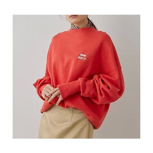 【ウィムガゼット/Whim Gazette】の【WEB限定カラーあり】ロゴ刺繍ウラケプルオーバー インテリア・キッズ・メンズ・レディースファッション・服の通販 founy(ファニー) 　ファッション　Fashion　レディースファッション　Fashion for Women　トップス・カットソー　Cut & Sew Tops　カジュアルプルオーバー・ニットトップス　Pullovers & Knit Tops / Casual Pullovers　2025年　2025　2025春夏・S/S　Spring/Summer 2025 SS25　シンプル　Simple, Minimal　スタンダード　Standard, Basic　バランス　Balance, Style Balance　ブライト　Bright, Shiny　ボトム　Bottoms, Lower Wear　ループ　Loop, Loop Knit　ワイド　Wide, Wide Fit　ワンポイント　One Point, Statement Accent　レッド|ID: prp329100004462515 ipo3291000000031230095