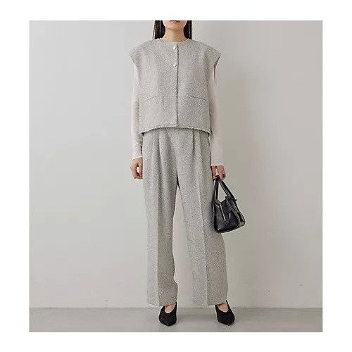 【ウィムガゼット/Whim Gazette】の【THE PAUSE】ツイードタックパンツ 人気、トレンドファッション・服の通販 founy(ファニー) 　ファッション　Fashion　レディースファッション　Fashion for Women　パンツ　Pants & Trousers　2025年　2025　2025春夏・S/S　Spring/Summer 2025 SS25　おすすめ　Recommended / Our Picks　セットアップ　Set-Up, Coordinated Outfit　セレモニー　Ceremony　センター　Center, Center Line　ツイード　Twill, Twill Weave　フロント　Front, Front Design　ラップ　Wrap, Wrap Design　エレガント 上品　Elegant　other-3|ID: prp329100004462516 ipo3291000000031244776