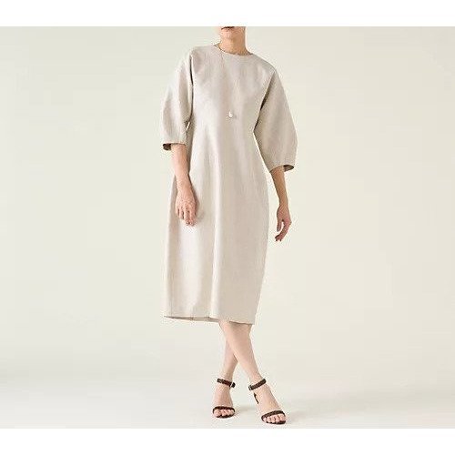 【マルティニーク/martinique】のラメリネンコクーンワンピース インテリア・キッズ・メンズ・レディースファッション・服の通販 founy(ファニー) 　ファッション　Fashion　レディースファッション　WOMEN　ワンピース　Dress　おすすめ　Recommend　フォルム　Form　リネン　Linen　ベージュ|ID: prp329100004462568 ipo3291000000031940605