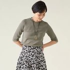 【マルティニーク/martinique】のESSENTIALハーフスリーブニット(アンサンブル可) カーキ|ID: prp329100004462581 ipo3291000000031230370