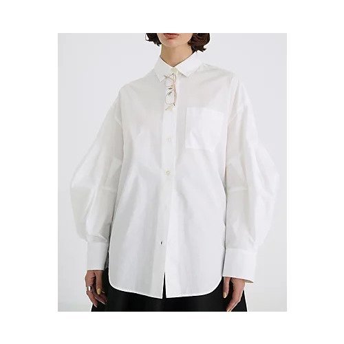 【クラネ/CLANE】のVOLUME SLEEVE SHIRTS 人気、トレンドファッション・服の通販 founy(ファニー) 　ファッション　Fashion　レディースファッション　Fashion for Women　トップス・カットソー　Cut & Sew Tops　シャツ・ブラウス・オフィスカジュアル　Elegant Blouses & Button-Ups　ボリューム袖・フリルスリーブブラウス　Voluminous & Ruffle Sleeves / Puffy Sleeve Tops　2025年　2025　2025春夏・S/S　Spring/Summer 2025 SS25　サングラス　Sunglasses, Shades　タイプライター　Typewriter Fabric, Crisp Cotton　フロント　Front, Front Design　メガネ　Glasses, Eyewear　ループ　Loop, Loop Knit　other-2|ID: prp329100004462618 ipo3291000000032524602
