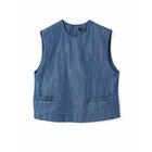 【ミズイロ インド/mizuiro ind】のデニムショートベスト ブルー|ID: prp329100004462628 ipo3291000000031230572
