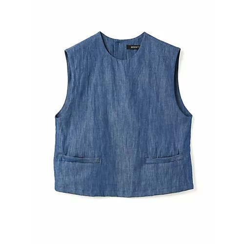 【ミズイロ インド/mizuiro ind】のデニムショートベスト インテリア・キッズ・メンズ・レディースファッション・服の通販 founy(ファニー) 　ファッション　Fashion　レディースファッション　WOMEN　アウター　Coat Outerwear　トップス・カットソー　Tops/Tshirt　ベスト/ジレ　Gilets/Vests　コンパクト　Compact　デニム　Denim　ノースリーブ　No Sleeve　ポケット　Pocket　ブルー|ID: prp329100004462628 ipo3291000000031230572