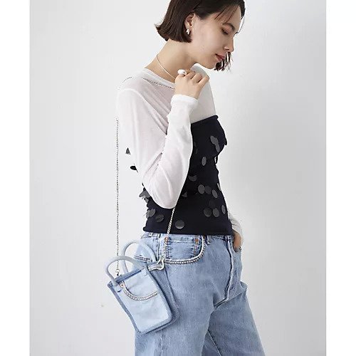 【ウィムガゼット/Whim Gazette】の【Jeanie Blue】STUDS MINI TOTE 人気、トレンドファッション・服の通販 founy(ファニー) 　ファッション　Fashion　レディースファッション　WOMEN　バッグ　Bag　ウエスタン　Western　ショルダー　Shoulder　スタッズ　Studs　ダメージ　Damage　チェーン　Chain　デニム　Denim　ポケット　Pocket　スマホショルダーバッグ　Smartphone Shoulder Bag　2025年　2025　2025春夏・S/S　Ss,Spring/Summer,2025　other-2|ID: prp329100004462651 ipo3291000000031245191