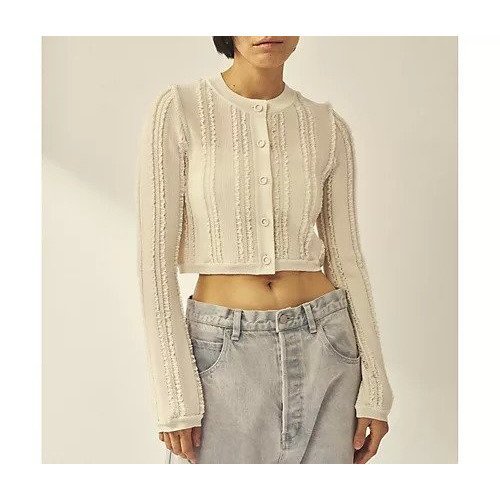 【ウィムガゼット/Whim Gazette】の【GEMINI】フリルカーディガン 人気、トレンドファッション・服の通販 founy(ファニー) 　ファッション　Fashion　レディースファッション　Fashion for Women　トップス・カットソー　Cut & Sew Tops　カーディガン・羽織り　Layered Style Cardigans　エレガント 上品　Elegant　カーディガン　Cardigan, Knitwear　クラシカル　Classical, Vintage-Inspired　ショート　Short, Short Length　ジャケット　Jacket, Outerwear　ストレート　Straight, Straight Cut　フォルム　Silhouette, Form　フリル　Frill, Ruffle　ボーダー　Border, Stripe　2025年　2025　2025春夏・S/S　Spring/Summer 2025 SS25　other-2|ID: prp329100004462671 ipo3291000000031245253