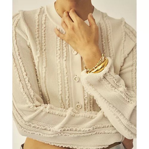 【ウィムガゼット/Whim Gazette】の【GEMINI】フリルカーディガン 人気、トレンドファッション・服の通販 founy(ファニー) 　ファッション　Fashion　レディースファッション　Fashion for Women　トップス・カットソー　Cut & Sew Tops　カーディガン・羽織り　Layered Style Cardigans　エレガント 上品　Elegant　カーディガン　Cardigan, Knitwear　クラシカル　Classical, Vintage-Inspired　ショート　Short, Short Length　ジャケット　Jacket, Outerwear　ストレート　Straight, Straight Cut　フォルム　Silhouette, Form　フリル　Frill, Ruffle　ボーダー　Border, Stripe　2025年　2025　2025春夏・S/S　Spring/Summer 2025 SS25　other-3|ID: prp329100004462671 ipo3291000000031245254